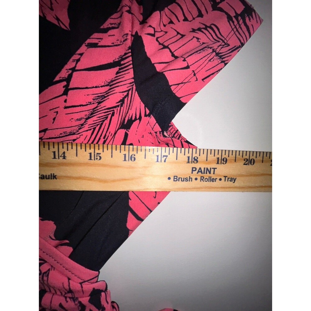 Women's Maggy London Blue & Coral Stretchy Tropical Floral Midi Dress Size 10 - Picture 5 of 7